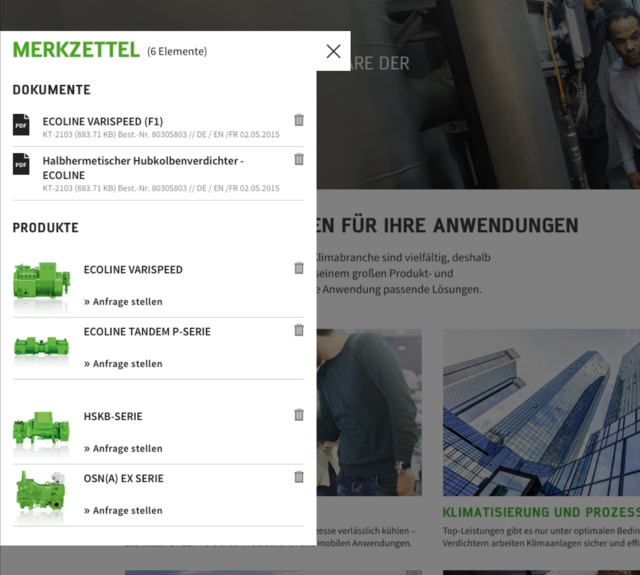 Bitzer Merkzettel mit sechs Elementen