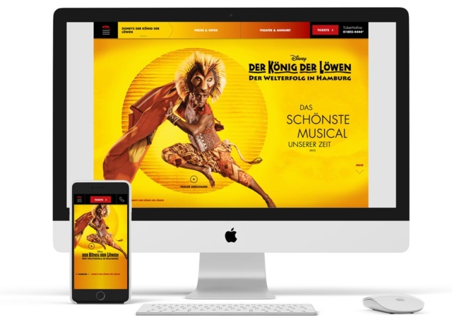 Stage Startseite König der Löwen Desktop- und Mobile Ansicht