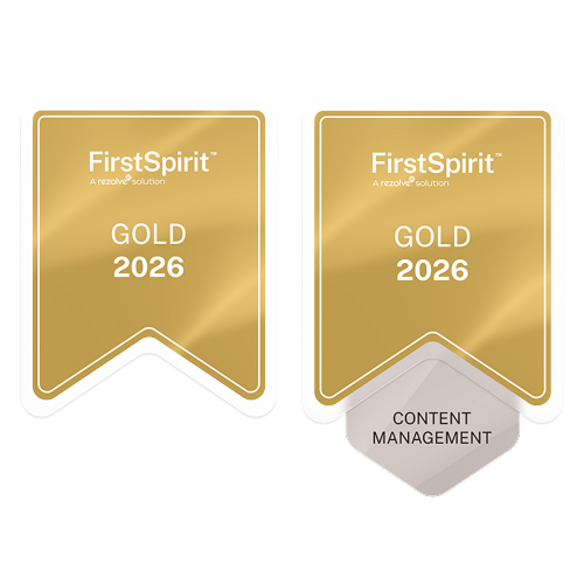 FirstSpirit Gold Partner Badge and Gold Content Management Badge 2026