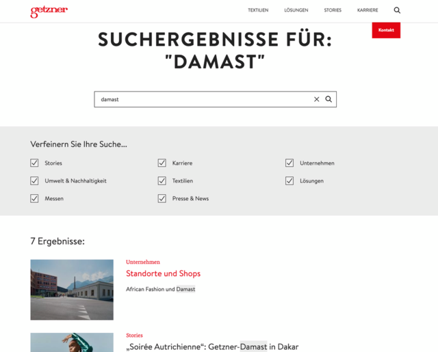 Getzner Suchergebnisse Seite für Begriff Damast