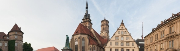 Stuttgart Schillerplatz  und Stiftskirche
